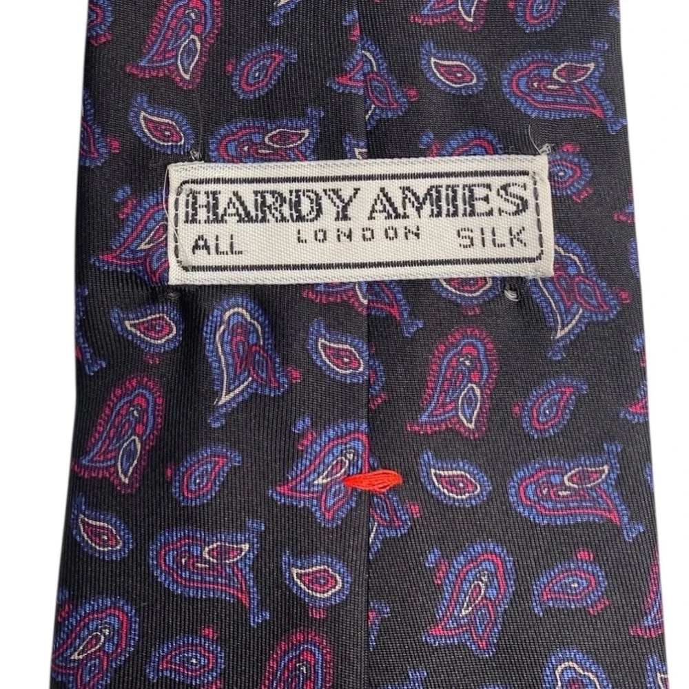 Hardy Amies London Silk Necktie Mens Paisley Pattern Business Formal‎ A20Q